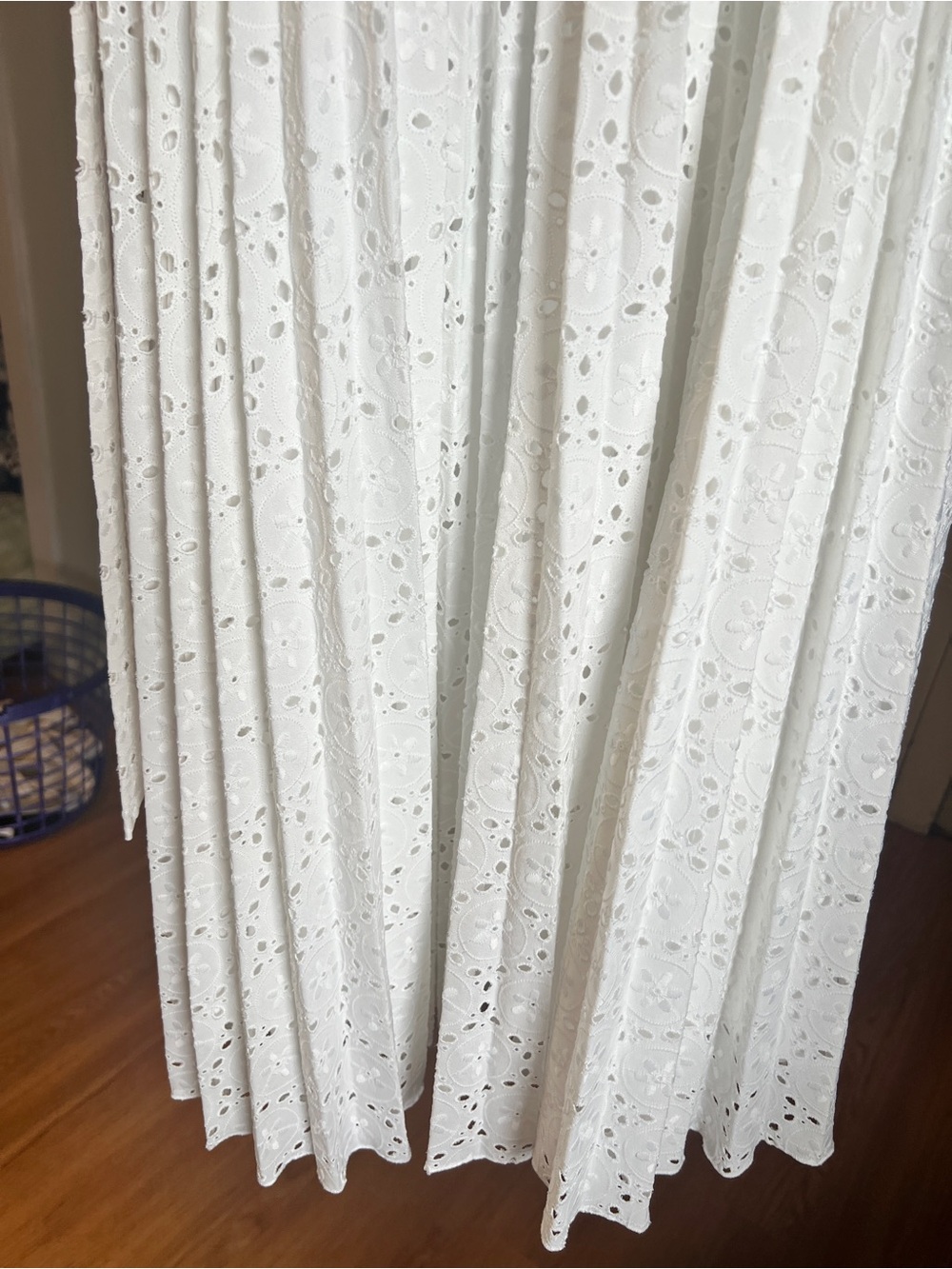 Sezane Isidore FR 36 US 4 white midi eyelet dress - Picture 7 of 9